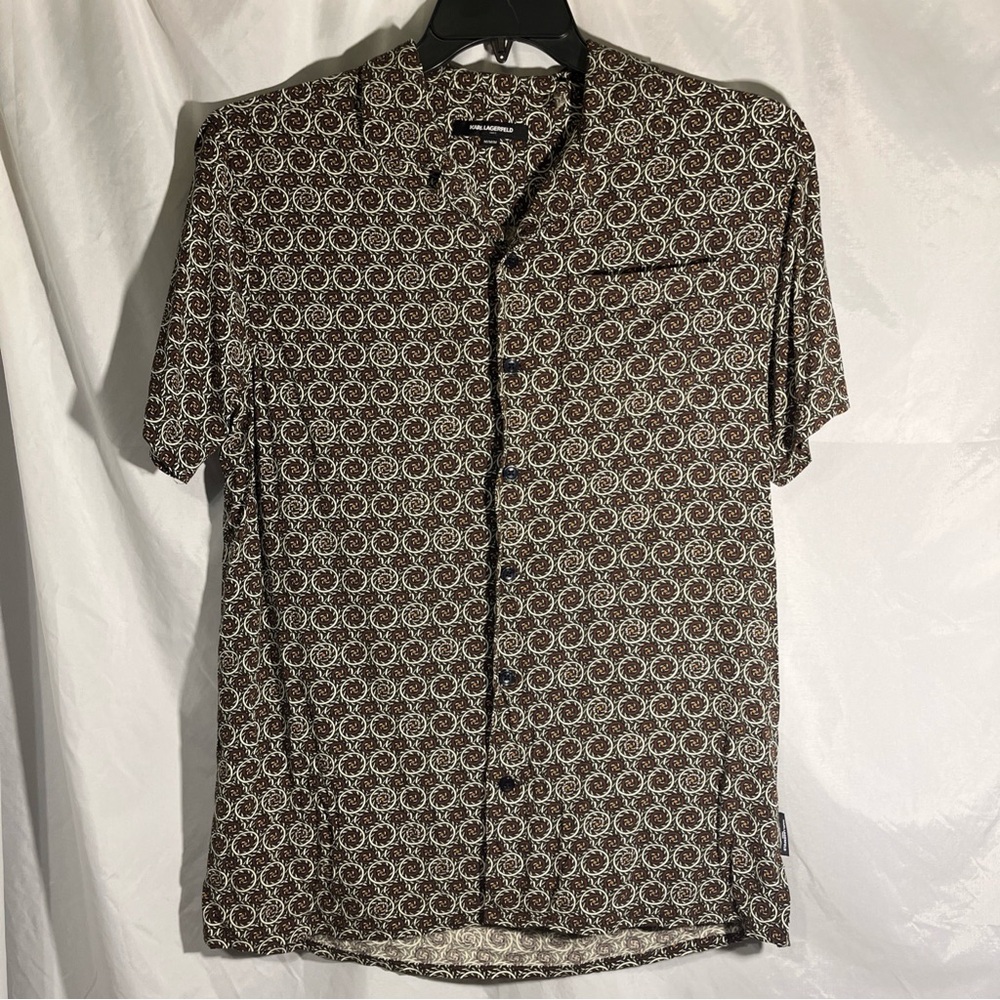 Karl Lagerfeld Paris Short Sleeve Medallion Shirt Medium M